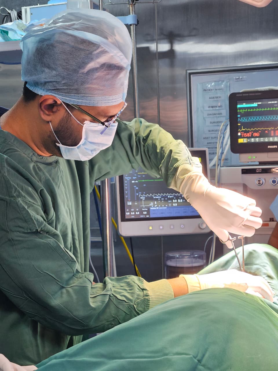 Dr. Faizan Aziz performing an airway procedure