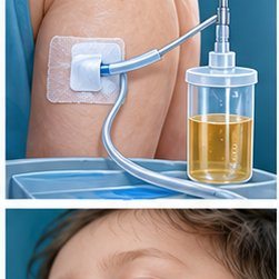 Medical illustration of Indwelling pleural catheter placement