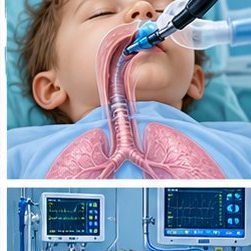 Medical illustration of Pediatric bronchoscopy